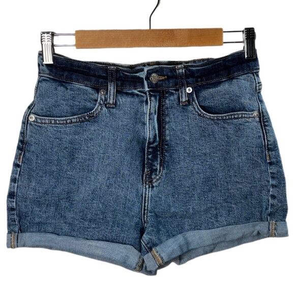 Wild Fable Shorts women's size 4/27 Mom High Rise Cuffed Jean Blue Stone Wash - Picture 1 of 14
